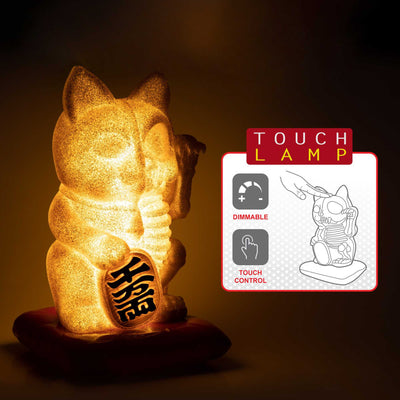 4D Master Fortune Cat touch lamp(25cm), gold glitter