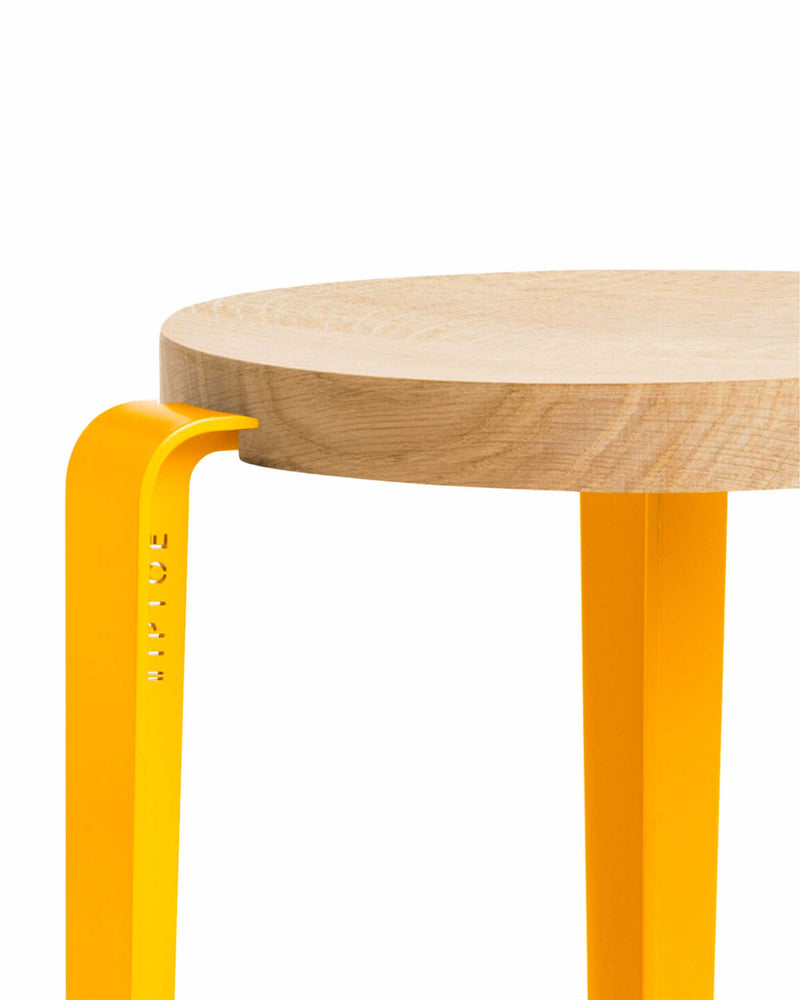dis Tiptoe Lou stool, Sunflower yellow/oak