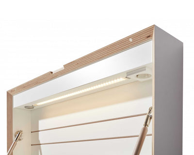 Mueller FLATBOX wall desk, white (build-in led + 1 socket + 2 usb-port)