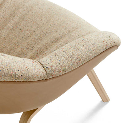 Hay AAL 83 soft duo About A Lounge chair, bolgheri LGG60/silk leather SIL0258/lacquered oak