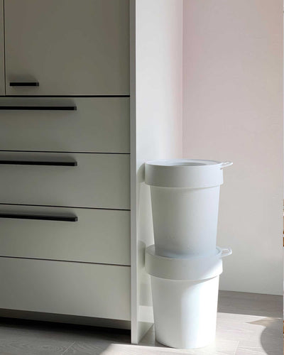 Hachiman Tap trash bin with lid small, smokey blue (5 L)