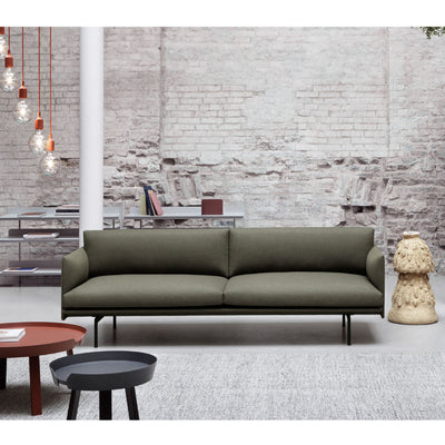 Muuto Outline Sofa 3-Seater, Fiord961/Black w220xd84xh71cm