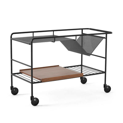 &Tradition Alima NDS1 trolley, matt black/lacquered walnut