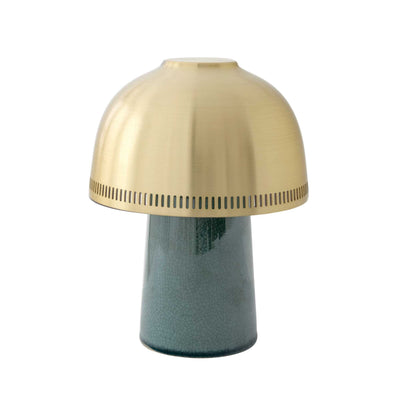 &Tradition Raku SH8 rechargeable lamp, blue green/brass