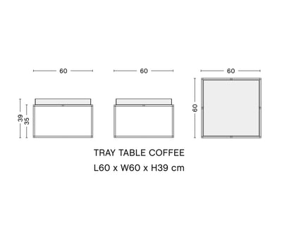 HAY Tray coffee table, chocolate glossy (60x60 cm)