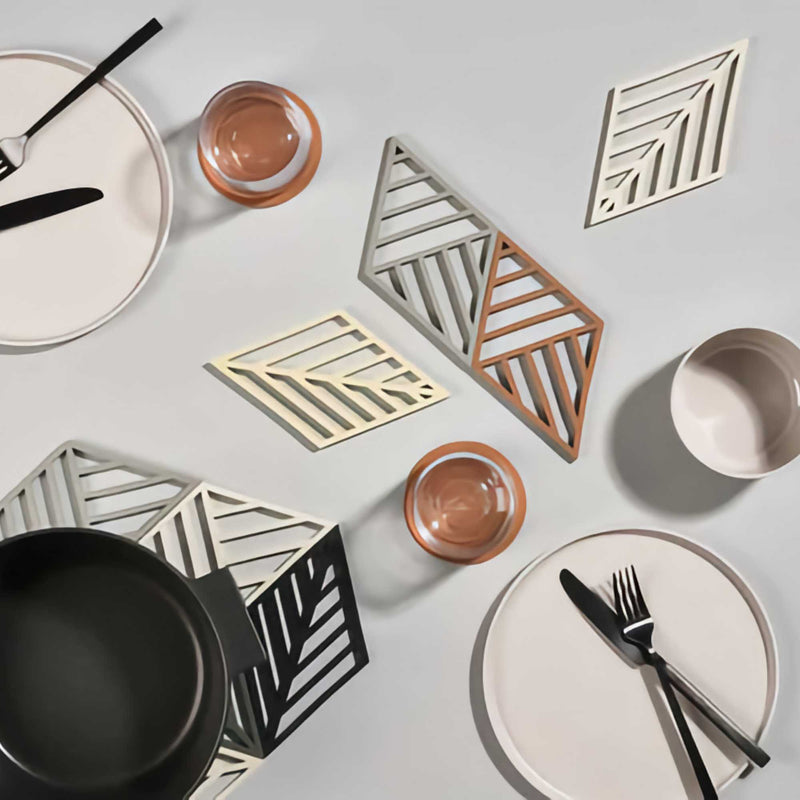 Zone Denmark Rhombus Lines trivet, cayenne (set of 2)