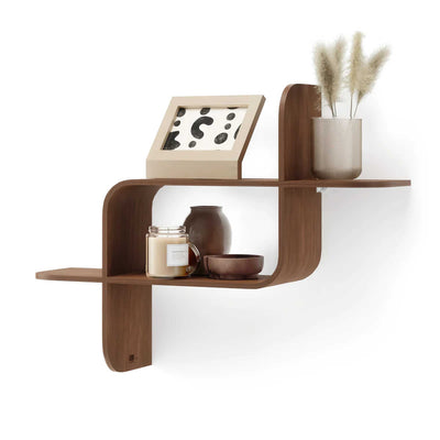 Umbra Montage wall shelf, light walnut