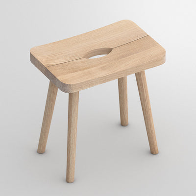 Vitamin Design Una Stool , Solid Oak Chalked