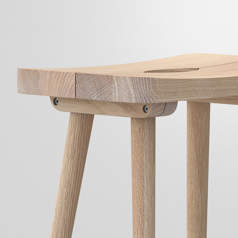 Vitamin Design Una Stool , Solid Oak Chalked