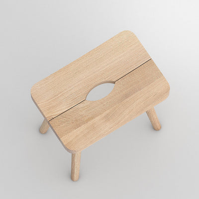 Vitamin Design Una Stool , Solid Oak Chalked