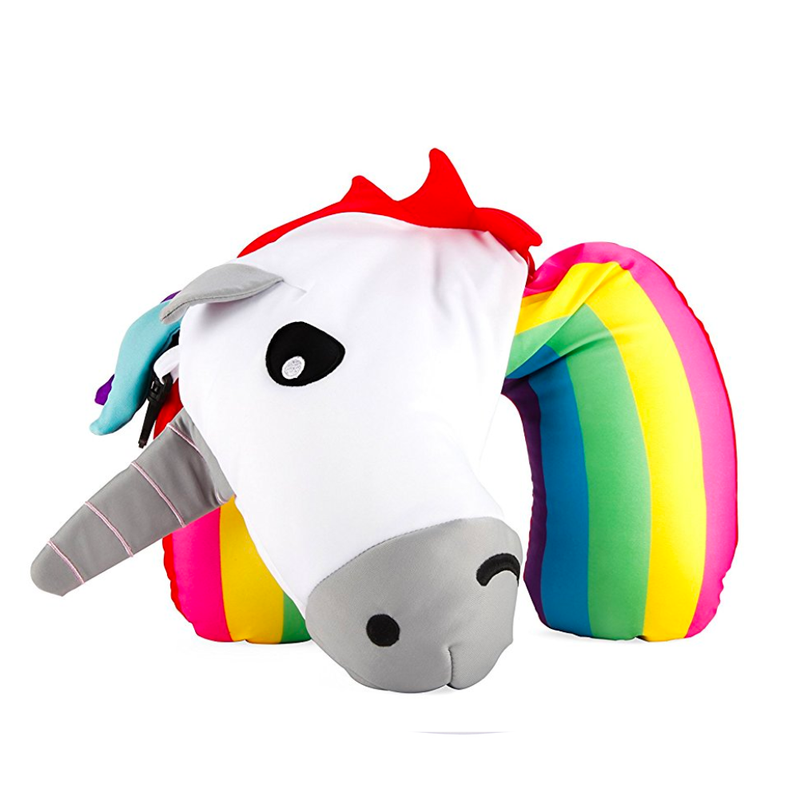 Kikkerland Zip & Flip travel pillow, unicorn