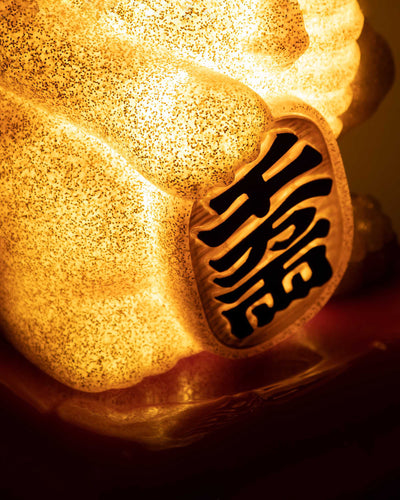 4D Master Fortune Cat touch lamp(25cm), gold glitter