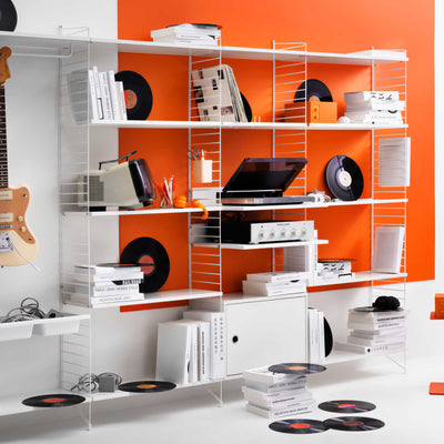 String Shelving Living room Q, white/white