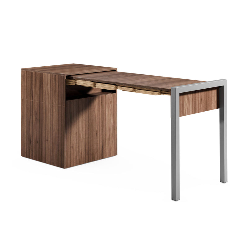 Alwin's Space Box W. Door Extendable Table , Walnut/Walnut