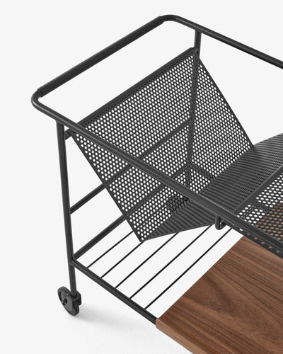 &Tradition Alima NDS1 trolley, matt black/lacquered walnut