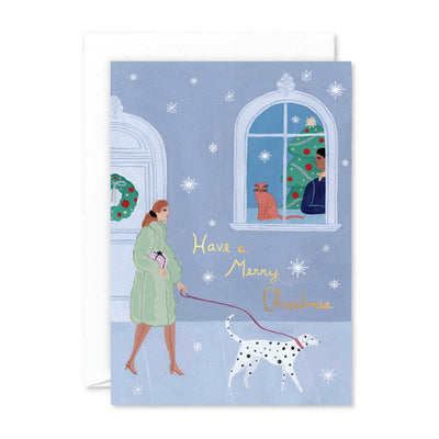 Wrap Magazine Christmas Dog Walker card