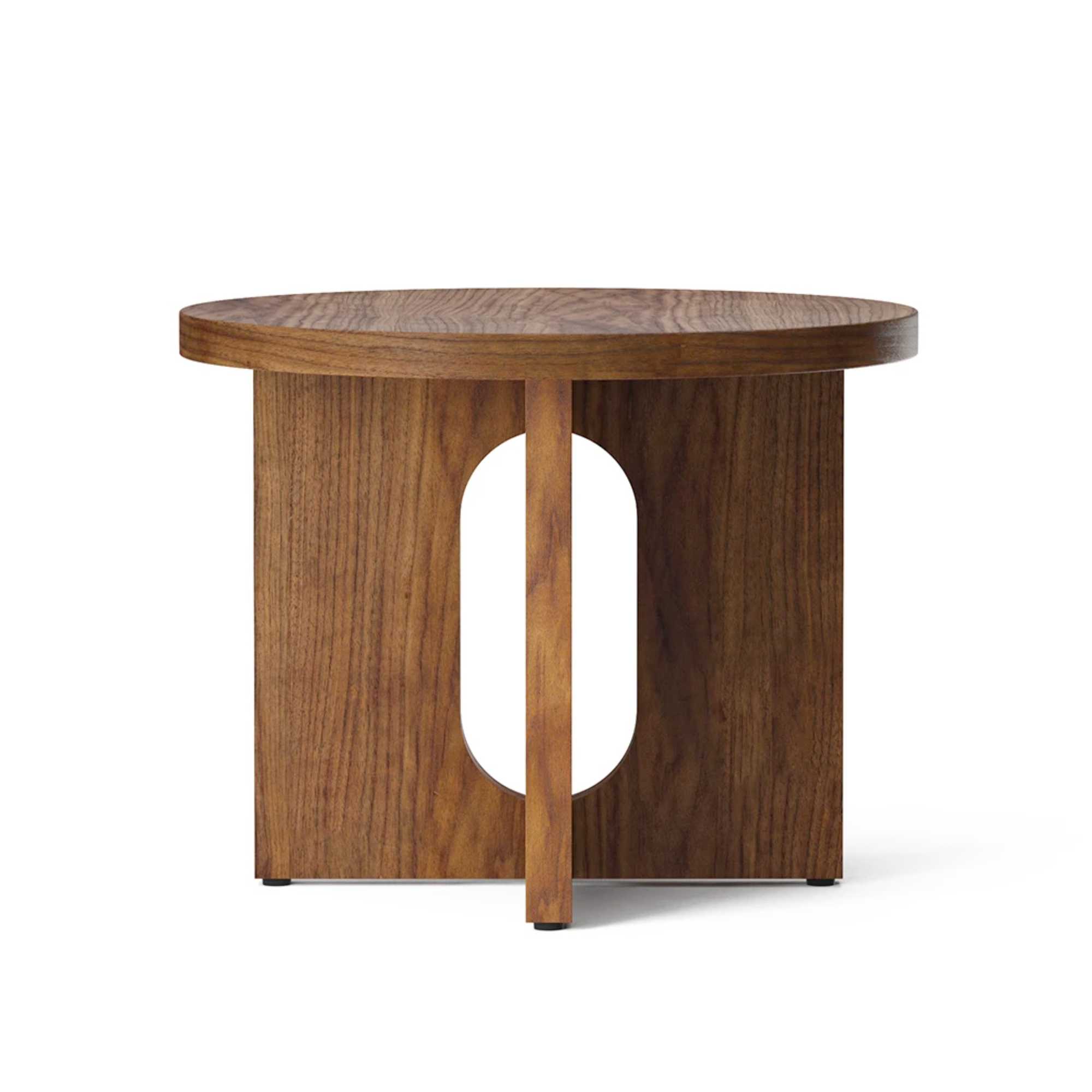Audo Androgyne Side Table, Walnut (ø50cm)