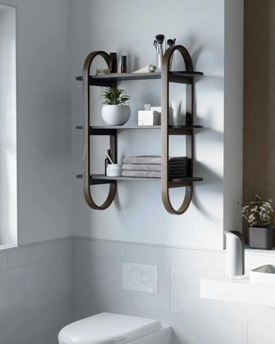 Umbra Bellwood Wall Shelf, black/walnut