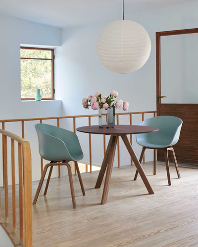 Hay About A Chair AAC 22, dusty blue/walnut lacquered