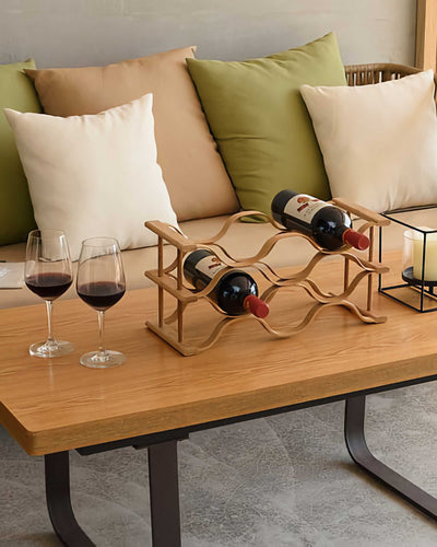 Gudee Wavi Wine Rack, Natural (6 Bottles)