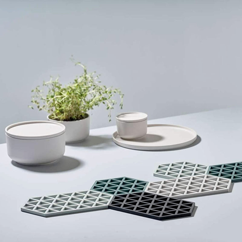 Zone Denmark Shell Trangles Long Trivet , Warm Grey