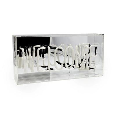 Locomocean White Welcome Acrylic Box Neon Light