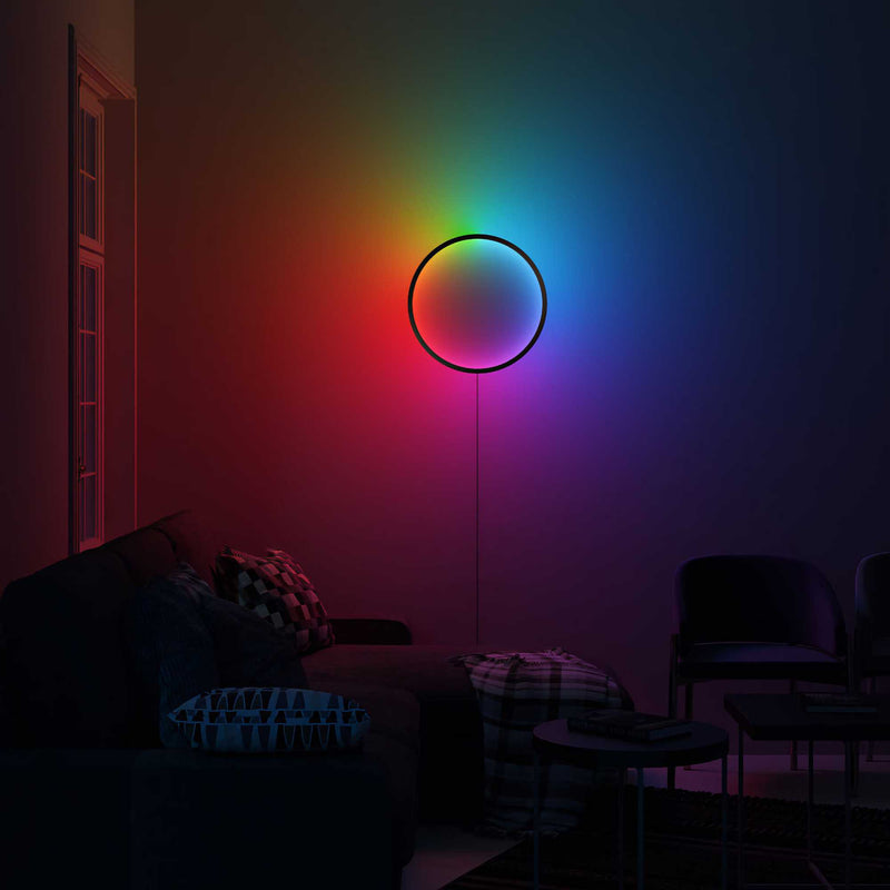 Noxu Design Chūkū Ring wall lamp (50cmø), black