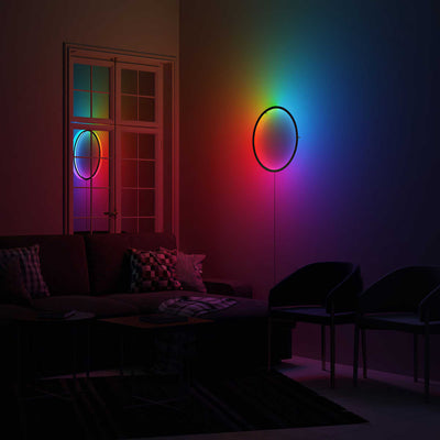 Noxu Design Chūkū Ring wall lamp (50cmø), black