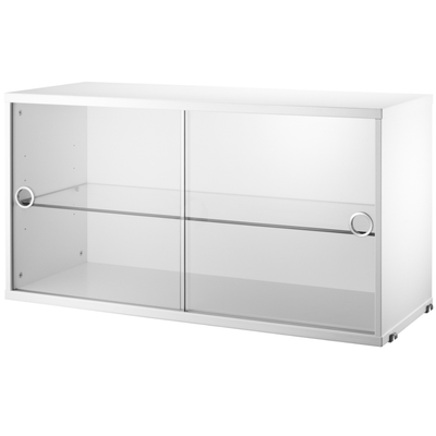 String Display Cabinet with Sliding Glass Doors W78xD30cm
