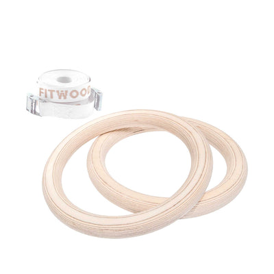 Fitwood HJØRUND gym rings, birch/white