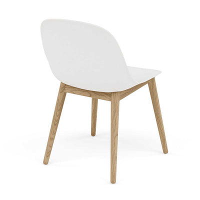 Muuto Fiber side chair wood base, natural white/oak