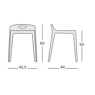 Magis Yuyu stool set, Beige & Orange