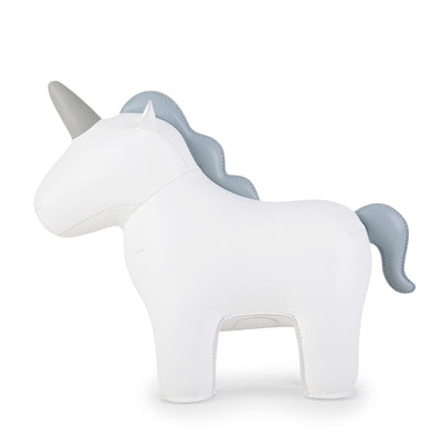 Zuny Bookend Unicorn Nico, White/Smoky Blue
