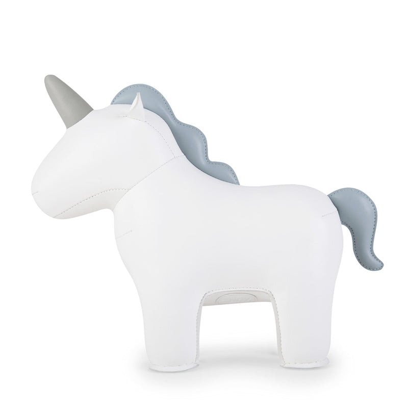 Zuny Bookend Unicorn Nico, White/Smoky Blue
