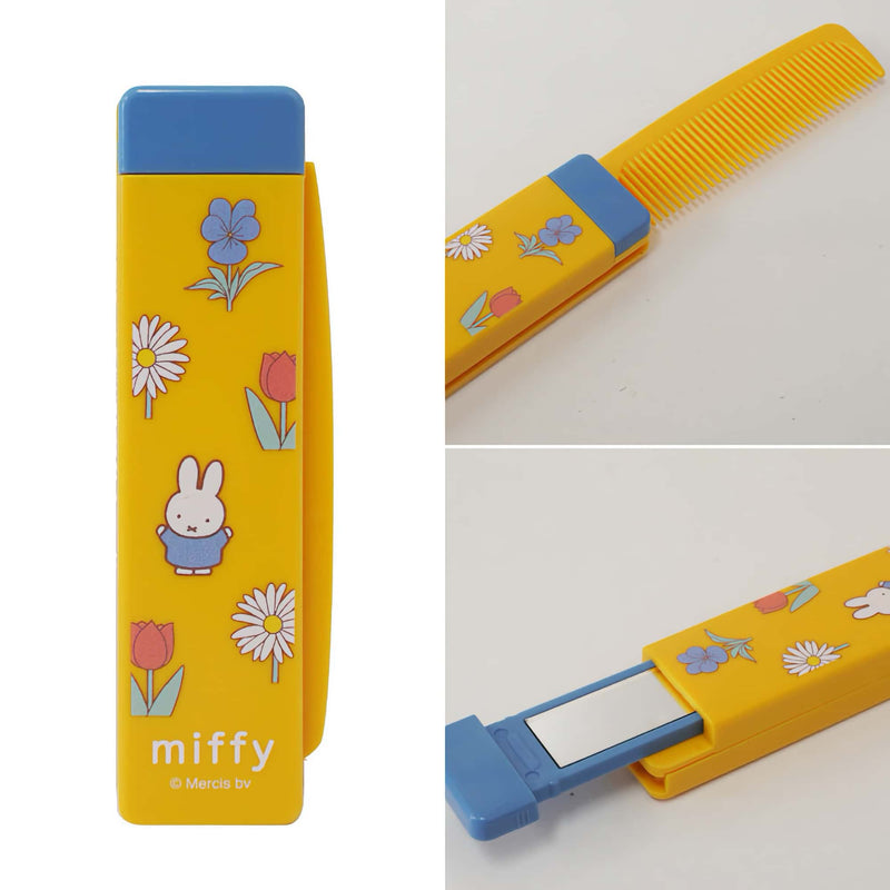 Miffy Colorful Sagara comb & mirror, yellow