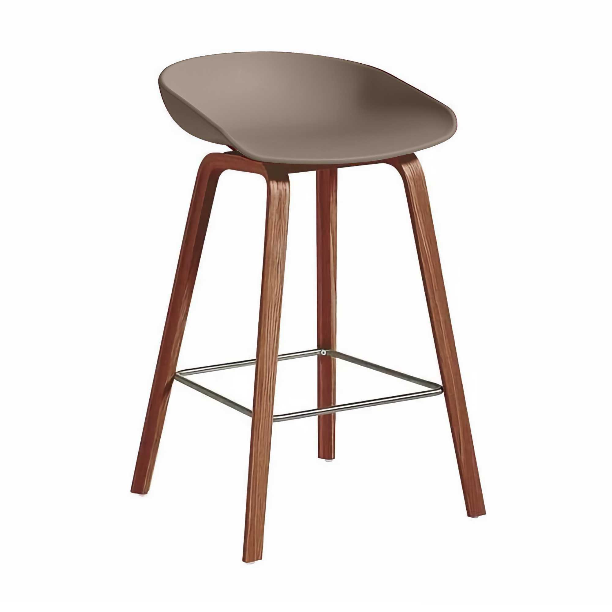 HAY AAS32 Counter Stool (65cmh), Khaki/Water-based Lacquered Walnut