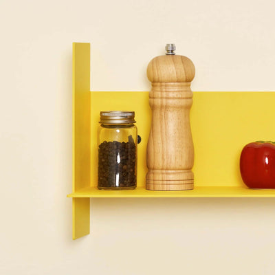 Tiptoe Pli steel wall shelf, naples yellow