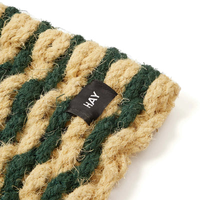 Hay Coco doormat, stripe wave dark green/white