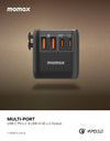 Momax 1-World PD100W GaN 4 ports + AC Travel Adapter
