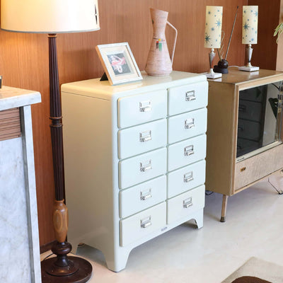 Dulton 2 Columns by 5 Drawers cabinet, grey green