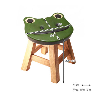 Flower Stand Frog Acacia Wood Mini Stool