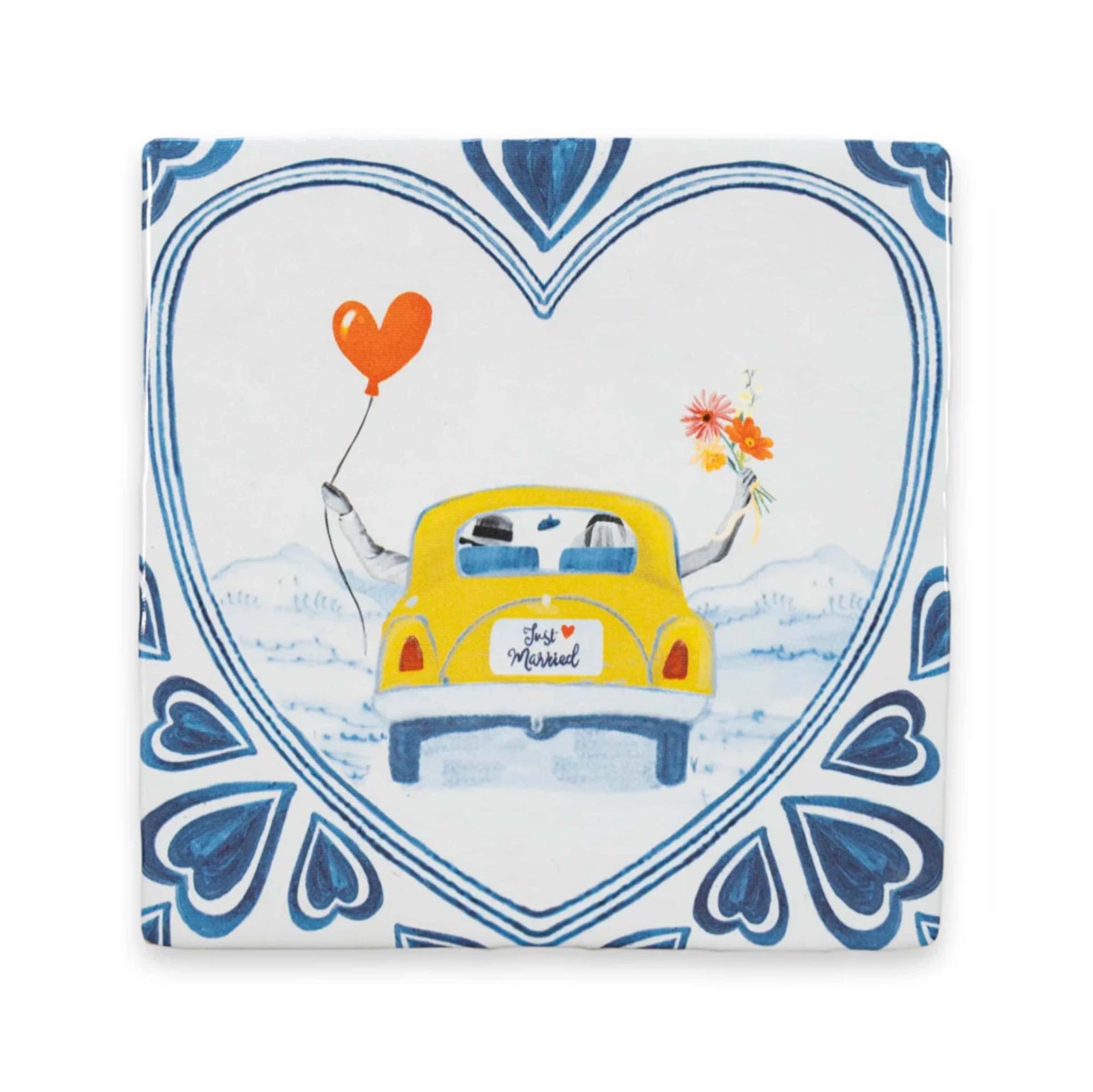 StoryTiles "Just Married, Off We Go!" decorative tile (10x10cm)