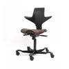 HAG Capisco Puls 8020 ergonomic chair, black/black/brown leather