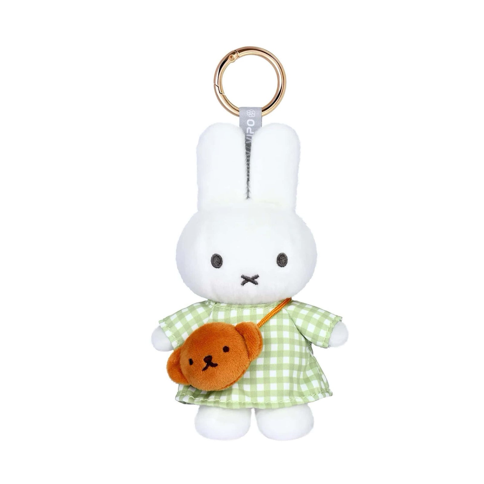 VIPO Miffy plush keychain, green dress with boris bag