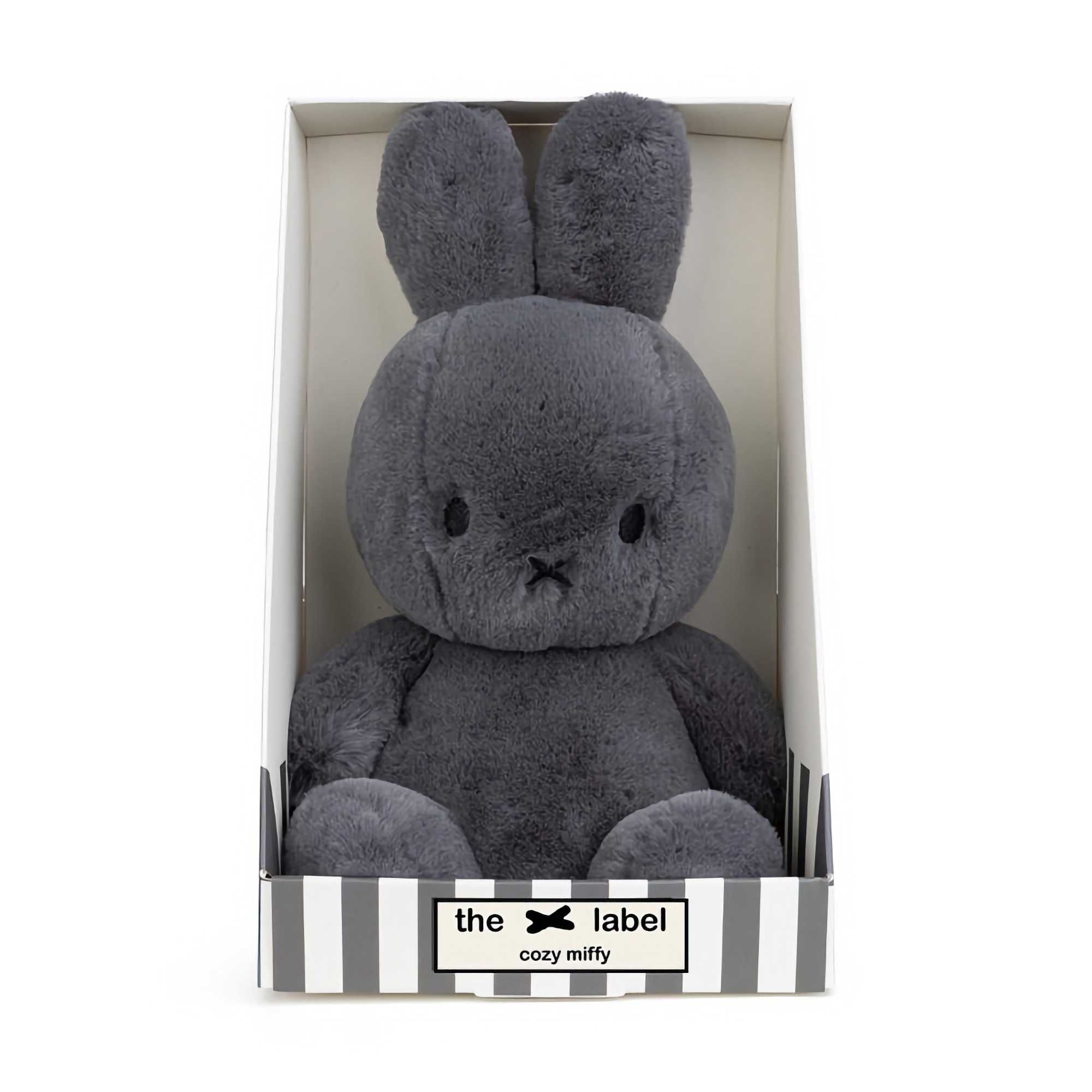 Cozy Miffy Sitting in giftbox (23cmh), grey