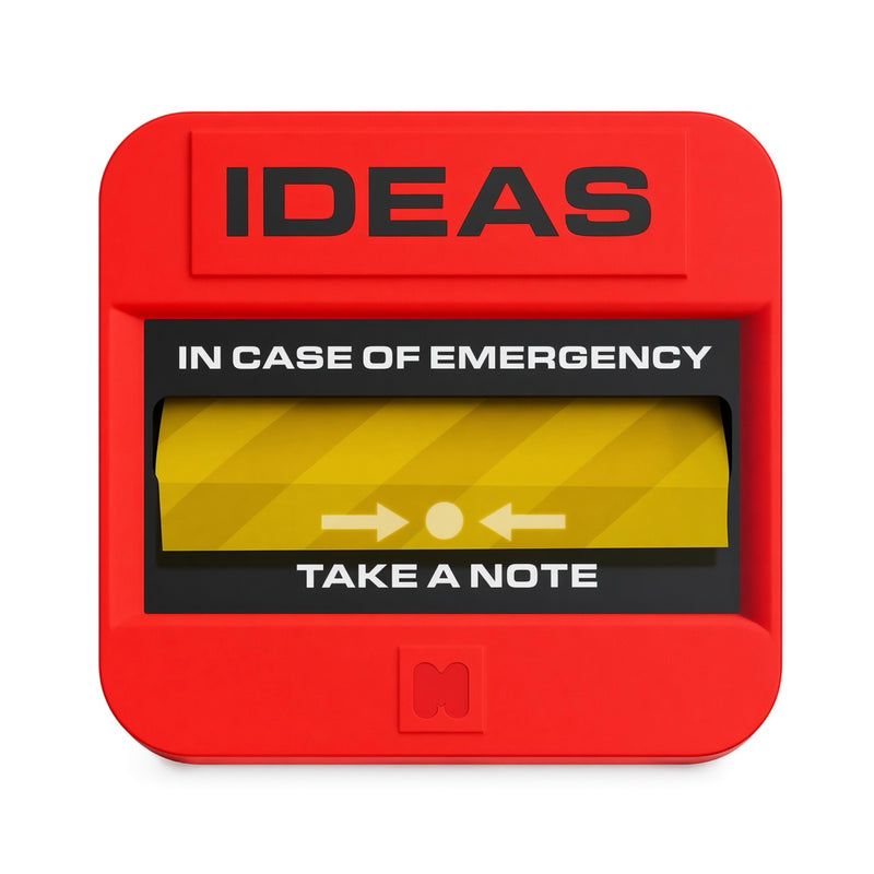 Mustard emergency sticky note dispenser