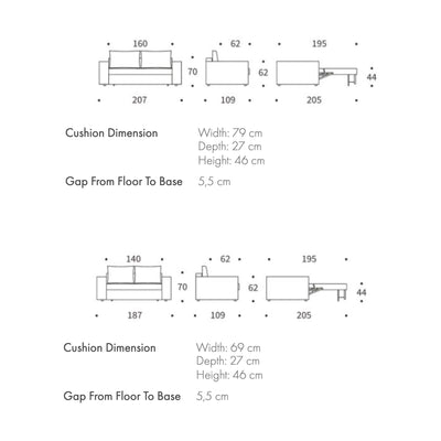 Innovation Living Neah X sofa bed with standard arms