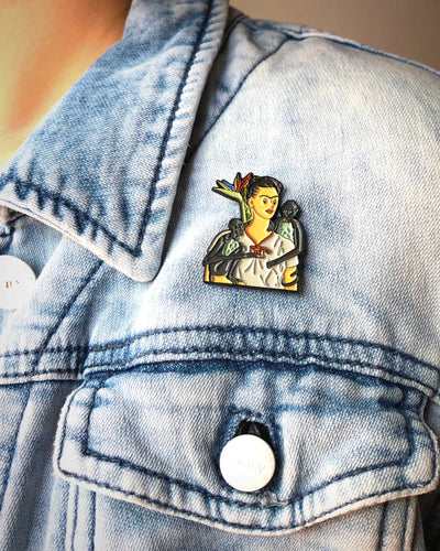 Today is Art Day Self-Portrait with Monkeys Pin