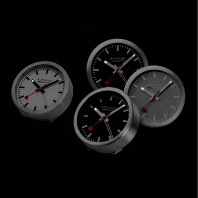 Mondaine alarm clock ø12, silver