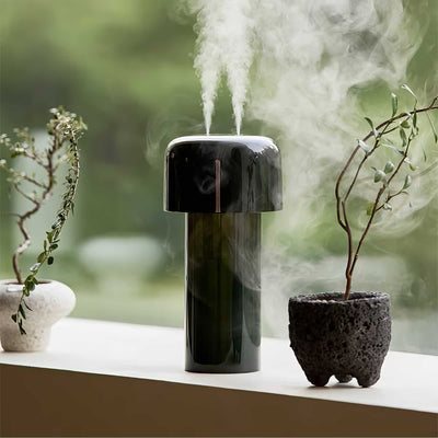 Lumena Mist Stand portable lamp with ultrasonic humidifier, forest green